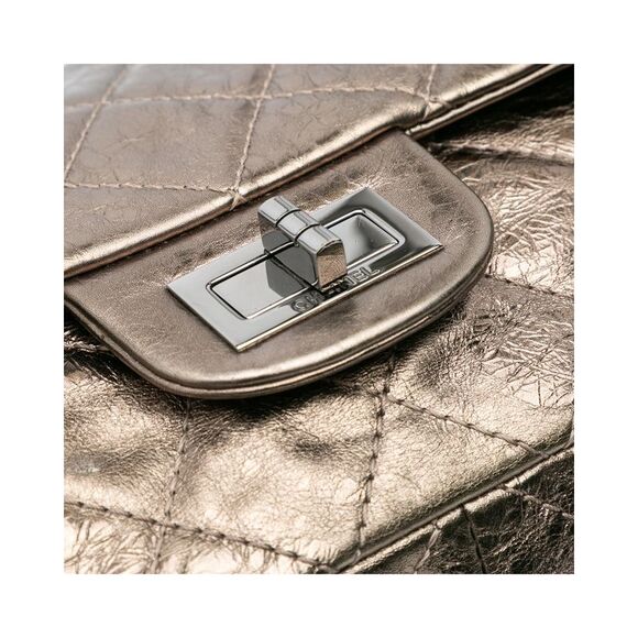 Pre Loved Chanel Reissue 2.55 Aged Calfskin Double Flap 227 Women Gold Shoulder - Picture 8 of 8